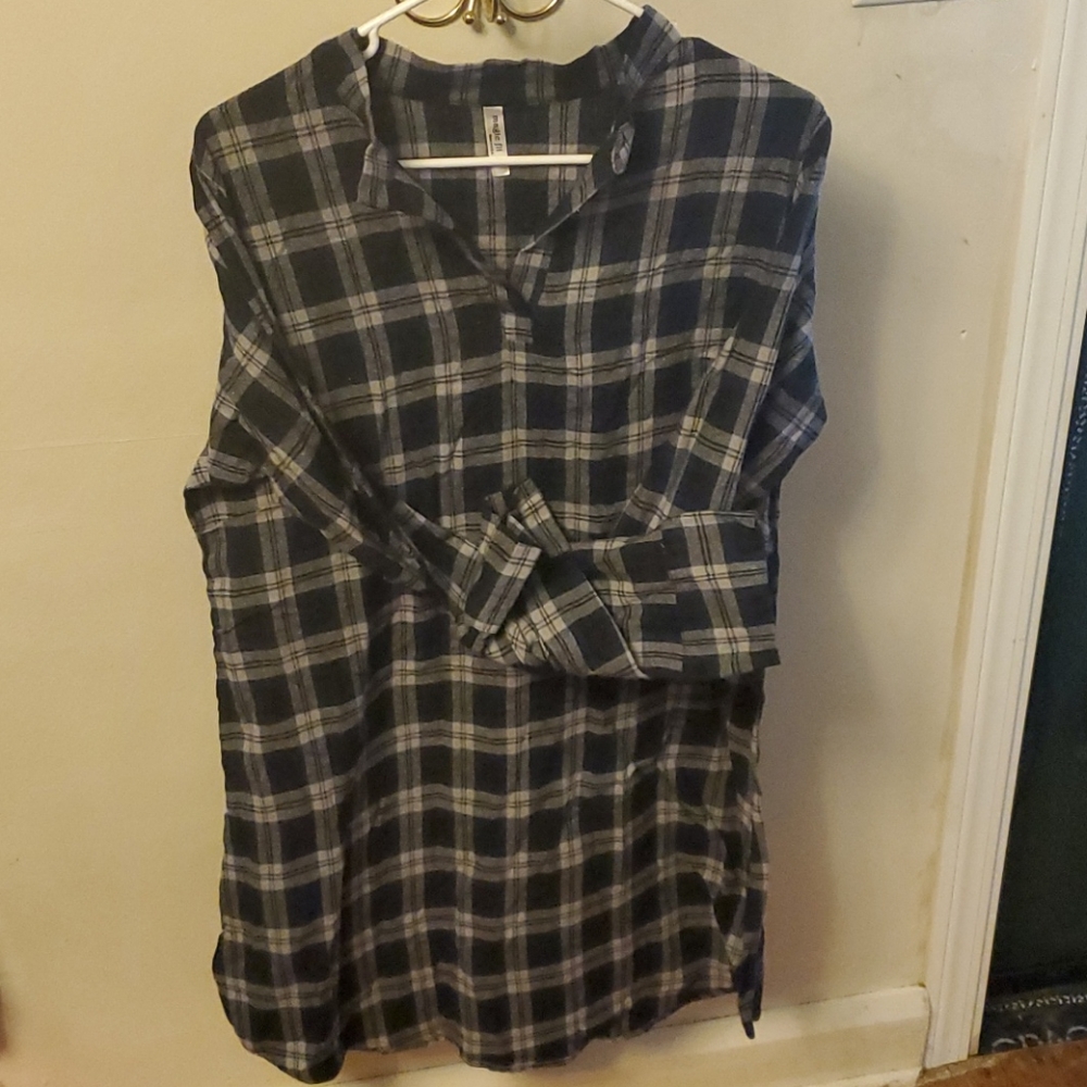 Flannel shirt dress
